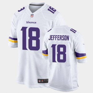 Men's Justin Jefferson White LSU Tigers #18 2020 NFL Draft Game Jersey 316263-824