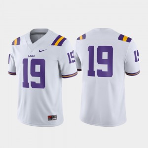 Men's White LSU Tigers #19 Game Jersey 742330-412