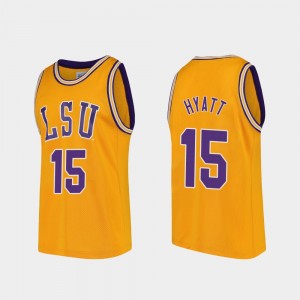 Men's Aundre Hyatt Gold LSU Tigers #15 Replica College Basketball Jersey 469067-427