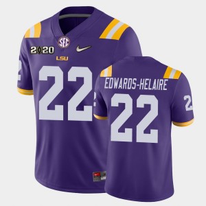 Men's Clyde Edwards-Helaire Purple LSU Tigers #22 Game 2020 Football Jersey 751959-299