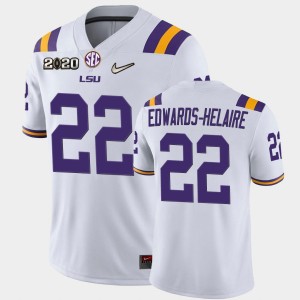Men's Clyde Edwards-Helaire White LSU Tigers #22 Game 2020 Football Jersey 367582-530