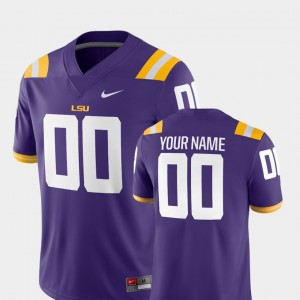 Men's Custom Purple LSU Tigers #00 College Football 2018 Game Jersey 254730-324