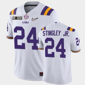 Men's Derek Stingley Jr. White LSU Tigers #24 Game 2020 Football Jersey 753940-863