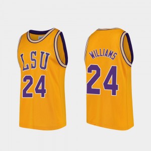 Men's Emmitt Williams Gold LSU Tigers #24 Replica College Basketball Jersey 917942-788