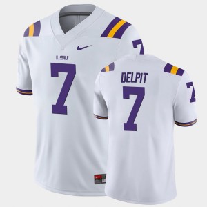 Men's Grant Delpit White LSU Tigers #7 College Football Game Jersey 768072-400
