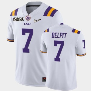 Men's Grant Delpit White LSU Tigers #7 Game 2020 Football Jersey 313224-907