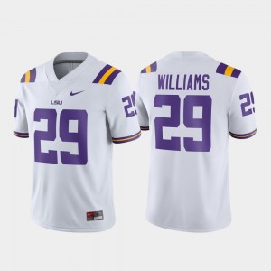 Men's Greedy Williams White LSU Tigers #29 Game Football Jersey 918618-748