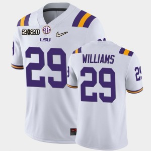Men's Greedy Williams White LSU Tigers #29 Game 2020 Football Jersey 672352-994