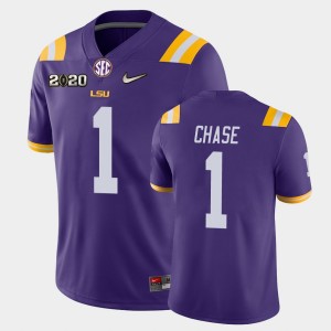 Men's Ja'Marr Chase Purple LSU Tigers #1 Game 2020 Football Jersey 752472-502