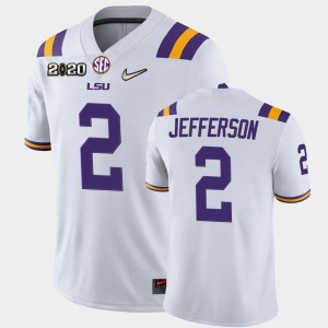 Men's Justin Jefferson White LSU Tigers #2 Game 2020 Football Jersey 182753-664