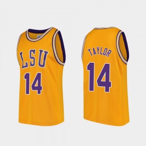Men's Marlon Taylor Gold LSU Tigers #14 Replica College Basketball Jersey 569957-335