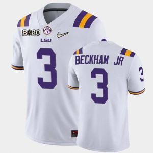 Men's Odell Beckham Jr White LSU Tigers #3 Game 2020 Football Jersey 573999-326