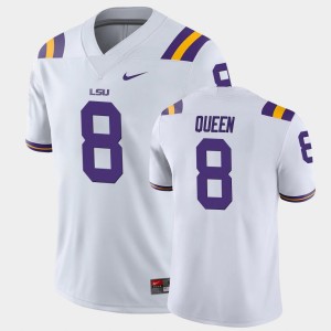 Men's Patrick Queen White LSU Tigers #8 College Football Game Jersey 451160-903