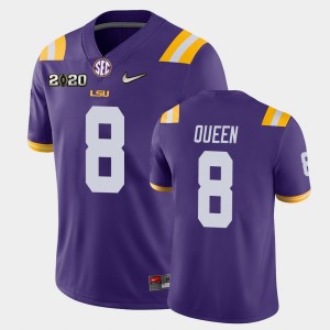 Men's Patrick Queen Purple LSU Tigers #8 Game 2020 Football Jersey 204291-627