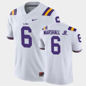 Men's Terrace Marshall Jr. White LSU Tigers #6 College Football Game Jersey 476442-141