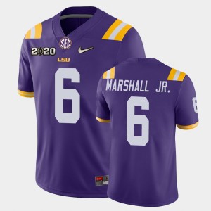 Men's Terrace Marshall Jr. Purple LSU Tigers #6 Game 2020 Football Jersey 427038-621