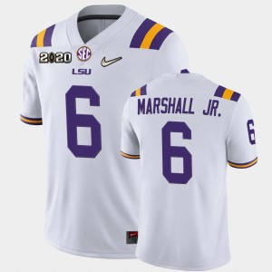Men's Terrace Marshall Jr. White LSU Tigers #6 Game 2020 Football Jersey 441521-334