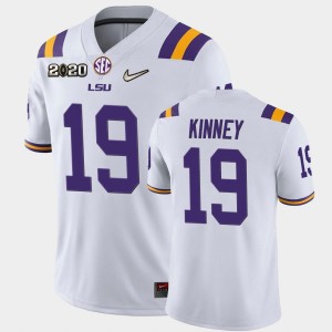 Men's Walker Kinney White LSU Tigers #19 Game 2020 Football Jersey 532035-127