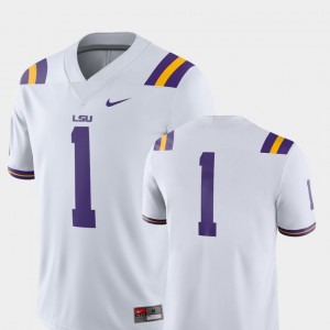 Men's White LSU Tigers #1 College Football 2018 Game Jersey 205140-690