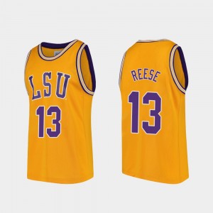 Men's Will Reese Gold LSU Tigers #13 Replica College Basketball Jersey 154332-696