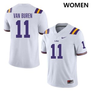 Women's Michael Van Buren Jr. White LSU Tigers #11 College Football Official Jersey 282370-685