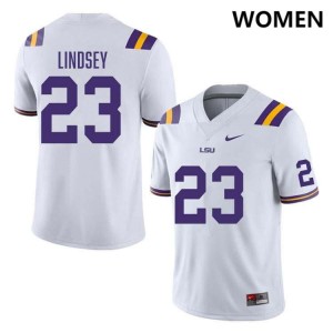 Women's JT Lindsey White LSU Tigers #23 College Football Game Jersey 678425-368