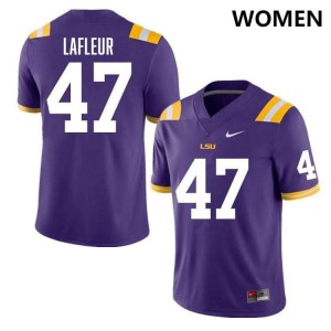 Women's JD LaFleur Purple LSU Tigers #47 College Football High School Jersey 506193-975
