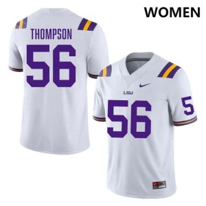 Women's Josh Thompson White LSU Tigers #56 College Football Embroidery Jersey 505645-183