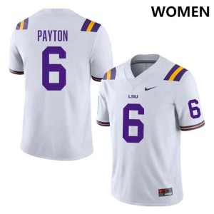 Women's Patrick Payton White LSU Tigers #6 College Football Game Jersey 572396-420