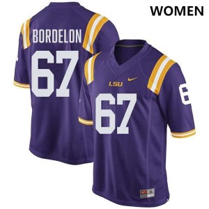 Women's Bo Bordelon Purple LSU Tigers #67 College Football 2024-25 Jersey 353002-247