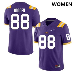 Women's Bernard Gooden Purple LSU Tigers #88 College Football Replica Jersey 645580-612