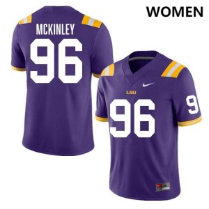 Women's Dominick McKinley Purple LSU Tigers #96 College Football University Jersey 571281-608