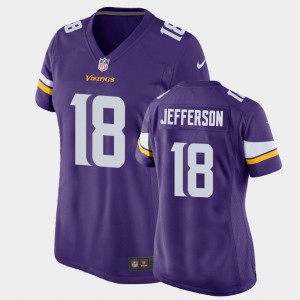 Women's Justin Jefferson Purple LSU Tigers #18 2020 NFL Draft Game Jersey 332517-591