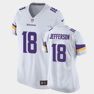 Women's Justin Jefferson White LSU Tigers #18 2020 NFL Draft Game Jersey 326863-657
