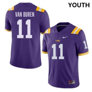 Youth Michael Van Buren Jr. Purple LSU Tigers #11 College Football Official Jersey 300191-913
