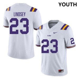 Youth JT Lindsey White LSU Tigers #23 College Football NCAA Jersey 477774-992