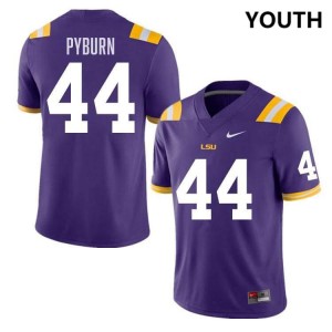 Youth Jack Pyburn Purple LSU Tigers #44 College Football Stitched Jersey 590985-758
