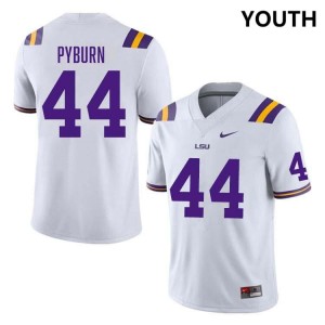 Youth Jack Pyburn White LSU Tigers #44 College Football High School Jersey 482109-410