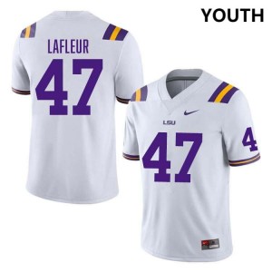 Youth JD LaFleur White LSU Tigers #47 College Football High School Jersey 190278-816
