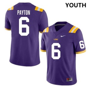 Youth Patrick Payton Purple LSU Tigers #6 College Football NCAA Jersey 818584-732