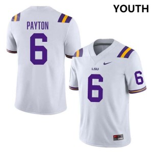 Youth Patrick Payton White LSU Tigers #6 College Football Alumni Jersey 665887-959