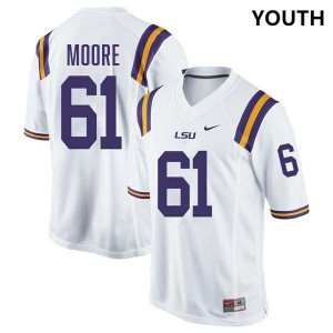 Youth Braelin Moore White LSU Tigers #61 College Football Stitched Jersey 432517-222