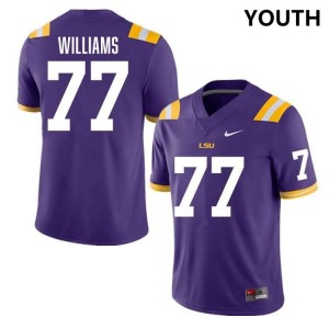 Youth Ory Williams Purple LSU Tigers #77 College Football Stitched Jersey 638992-147