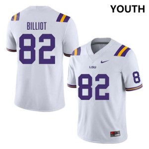 Youth Kylan Billiot White LSU Tigers #82 College Football High School Jersey 302660-276