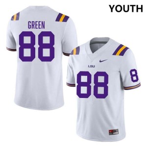 Youth Donovan Green White LSU Tigers #88 College Football 2024-25 Jersey 168732-207