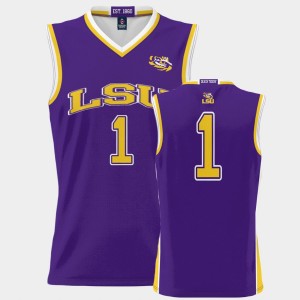 Men's Purple LSU Tigers #1 College Basketball ProSphere Jersey 590269-519