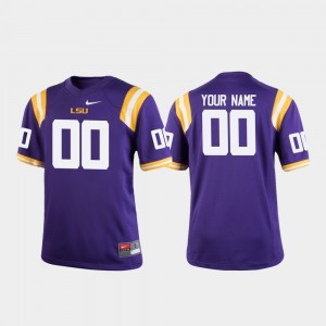 Youth Custom Purple LSU Tigers #00 College Football Jersey 458189-141