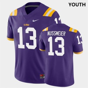 Youth Garrett Nussmeier Purple LSU Tigers #13 College Football Stitched Jersey 380599-578